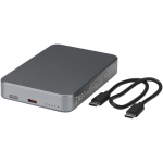 Magnetische Powerbank aus recyceltem Aluminium, 10.000 mAh farbe glänzendes silber zweite Ansicht