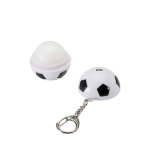 Lippenbalsam mit Schlüsselanhänger in Fußballform, LSF 15, Vanille Ansicht mit Druckbereich