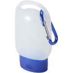 Handgel im Taschengröße mit Karabiner und Zitrusduft, 30 ml farbe blau