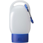 Handgel im Taschengröße mit Karabiner und Zitrusduft, 30 ml farbe blau dritte Vorderansicht