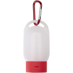 Handgel im Taschengröße mit Karabiner und Zitrusduft, 30 ml farbe rot zweite Vorderansicht
