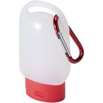 Handgel im Taschengröße mit Karabiner und Zitrusduft, 30 ml farbe rot