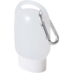 Handgel im Taschengröße mit Karabiner und Zitrusduft, 30 ml farbe weiß