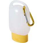 Handgel im Taschengröße mit Karabiner und Zitrusduft, 30 ml farbe gelb