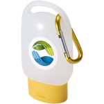 Handgel im Taschengröße mit Karabiner und Zitrusduft, 30 ml farbe gelb