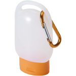 Handgel im Taschengröße mit Karabiner und Zitrusduft, 30 ml farbe orange