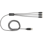 5-in-1-Ladekabel mit mehreren Anschlüssen zum Laden und Synchronisieren farbe schwarz zweite Vorderansicht