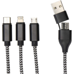 5-in-1-Ladekabel mit mehreren Anschlüssen zum Laden und Synchronisieren farbe schwarz Detailansicht 1