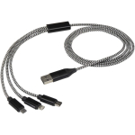 5-in-1-Ladekabel mit mehreren Anschlüssen zum Laden und Synchronisieren farbe schwarz zweite Ansicht