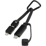 3-in-1-Ladekabel mit Karabiner und Schnellladefunktion bis 65 W farbe schwarz dritte Ansicht