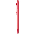 Kugelschreiber aus recyceltem Kunststoff im Zweikomponenten-Spritzguss, blaue Tinte farbe rot Seitenansicht