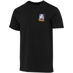Unisex-Kurzarm-T-Shirt aus Bio-Baumwolle, 160 g/m², Elevate farbe schwarz Ansicht mit Siebdruck