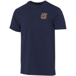 Unisex-Kurzarm-T-Shirt aus Bio-Baumwolle, 160 g/m², Elevate farbe marineblau Ansicht mit Siebdruck