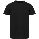 Unisex-T-Shirt mit Rundhalsausschnitt aus Bio-Baumwolle und Elasthan, 200 g/m², Elevate farbe schwarz zweite Vorderansicht