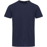 Unisex-T-Shirt mit Rundhalsausschnitt aus Bio-Baumwolle und Elasthan, 200 g/m², Elevate farbe marineblau zweite Vorderansicht