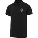 Unisex-Kurzarm-Poloshirt aus Baumwollmischgewebe, 220 g/m², Elevate farbe schwarz Ansicht mit Siebdruck