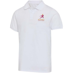 Unisex-Kurzarm-Poloshirt aus Baumwollmischgewebe, 220 g/m², Elevate farbe weiß Ansicht mit Siebdruck