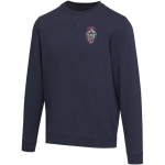 Unisex-Sweatshirt mit Rundhalsausschnitt und angerauter Innenseite, 280 g/m², Elevate farbe marineblau Ansicht mit Siebdruck