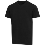 Unisex-T-Shirt mit V-Ausschnitt aus Bio-Baumwolle und Elasthan, 200 g/m², Elevate farbe schwarz