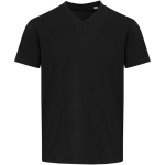 Unisex-T-Shirt mit V-Ausschnitt aus Bio-Baumwolle und Elasthan, 200 g/m², Elevate farbe schwarz zweite Vorderansicht