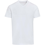 Unisex-T-Shirt mit V-Ausschnitt aus Bio-Baumwolle und Elasthan, 200 g/m², Elevate farbe weiß zweite Vorderansicht