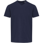 Unisex-T-Shirt mit V-Ausschnitt aus Bio-Baumwolle und Elasthan, 200 g/m², Elevate farbe marineblau zweite Vorderansicht