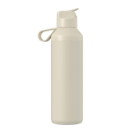 Thermoflasche aus recyceltem Edelstahl mit Trinkhalm, 710 ml, Ocean Bottle farbe sandbraun zweite Rückansicht
