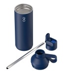 Thermoflasche aus recyceltem Edelstahl mit Trinkhalm, 710 ml, Ocean Bottle farbe marineblau zweite Ansicht