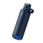 Thermoflasche aus recyceltem Edelstahl mit Trinkhalm, 710 ml, Ocean Bottle farbe marineblau dritte Ansicht