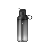 Transparente Trinkflasche mit Strohhalm und Klappdeckel, 710 ml, Ocean Bottle farbe schwarz