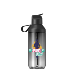 Transparente Trinkflasche mit Strohhalm und Klappdeckel, 710 ml, Ocean Bottle farbe schwarz