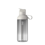 Transparente Trinkflasche mit Strohhalm und Klappdeckel, 710 ml, Ocean Bottle farbe hellgrau