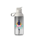 Transparente Trinkflasche mit Strohhalm und Klappdeckel, 710 ml, Ocean Bottle farbe hellgrau