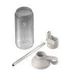 Transparente Trinkflasche mit Strohhalm und Klappdeckel, 710 ml, Ocean Bottle farbe hellgrau zweite Ansicht