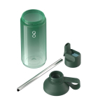 Transparente Trinkflasche mit Strohhalm und Klappdeckel, 710 ml, Ocean Bottle farbe dunkelgrün zweite Ansicht