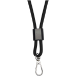 Smartphone-Lanyard mit personalisierbarem Mittelstück farbe schwarz dritte Vorderansicht