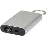 Powerbank aus recyceltem Aluminium mit Schlüsselanhänger, 2.000 mAh farbe silber zweite Ansicht