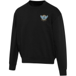 Oversize-Sweatshirt mit Rundhalsausschnitt aus Bio-Baumwolle, 280 g/m², Elevate farbe schwarz Ansicht mit Siebdruck