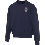 Oversize-Sweatshirt mit Rundhalsausschnitt aus Bio-Baumwolle, 280 g/m², Elevate farbe marineblau Ansicht mit Siebdruck
