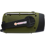 Notfallradio aus recyceltem Kunststoff mit Solarpanel und Kurbeldynamo, 1.200 mAh farbe militärgrün