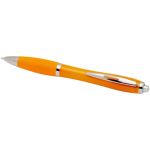 Kugelschreiber aus recyceltem Kunststoff mit farblich passender Griffzone, schwarze Tinte farbe orange zweite Ansicht