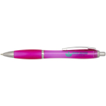 Kugelschreiber aus recyceltem Kunststoff mit farblich passender Griffzone, schwarze Tinte farbe rosa