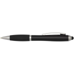 Drehkugelschreiber mit Touchpen und weicher Griffzone, blaue Tinte farbe schwarz zweite Vorderansicht
