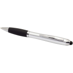 Drehkugelschreiber mit Touchpen und weicher Griffzone, blaue Tinte farbe silber zweite Ansicht