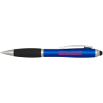 Drehkugelschreiber mit Touchpen und weicher Griffzone, blaue Tinte farbe köngisblau Ansicht mit Tampondruck