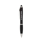 Drehkugelschreiber mit Touchpen und weicher Griffzone, schwarze Tinte Ansicht mit Druckbereich