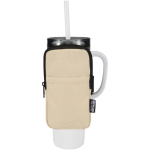 Wasserabweisende Flaschentasche zum Befestigen, mit Reißverschluss und Klettverschluss farbe braun dritte Ansicht