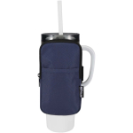 Wasserabweisende Flaschentasche zum Befestigen, mit Reißverschluss und Klettverschluss farbe marineblau dritte Ansicht