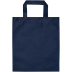 Mini-Tragetasche aus recyceltem Vliesstoff, ultraschallverschweißt, 3 l farbe marineblau zweite Vorderansicht