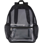 Transparenter Rucksack aus recyceltem Netzgewebe mit Fronttasche, 18 l farbe schwarz zweite Vorderansicht